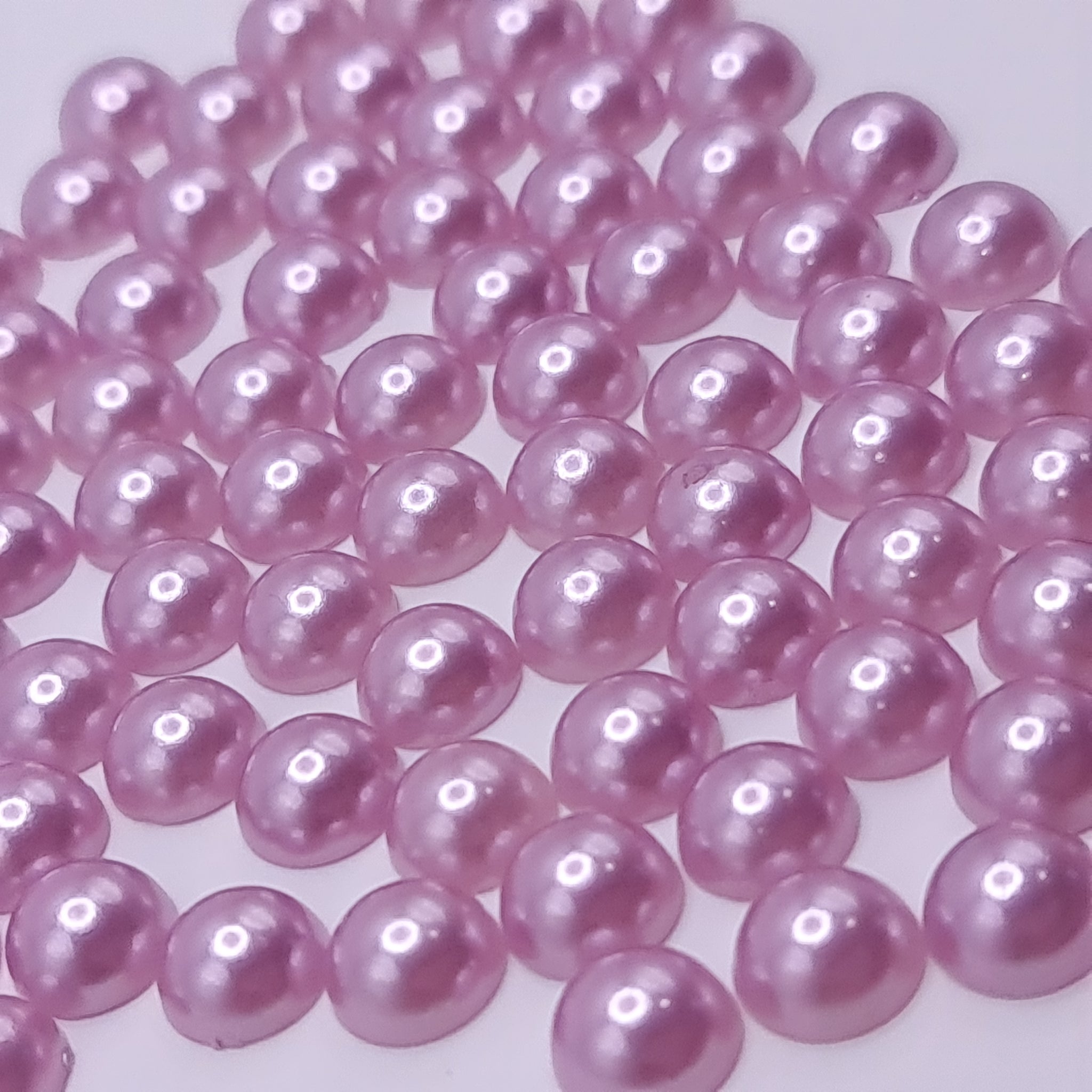 Mauve Half Round Acrylic Pearls