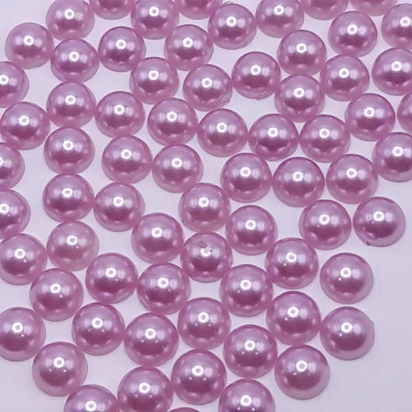 Mauve Half Round Acrylic Pearls