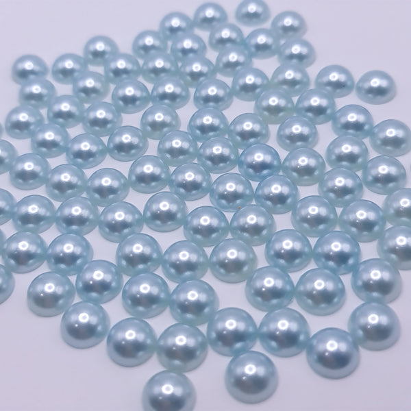 Light Dusty Blue Half Round Acrylic Pearls