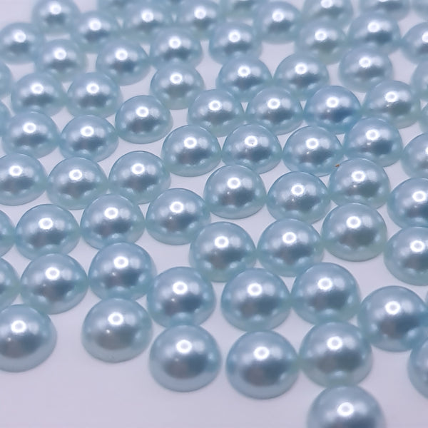 Light Dusty Blue Half Round Acrylic Pearls