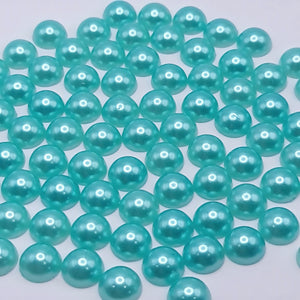 Turquoise acrylic flatback pearls