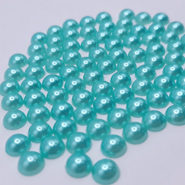 Turquoise acrylic flatback pearls