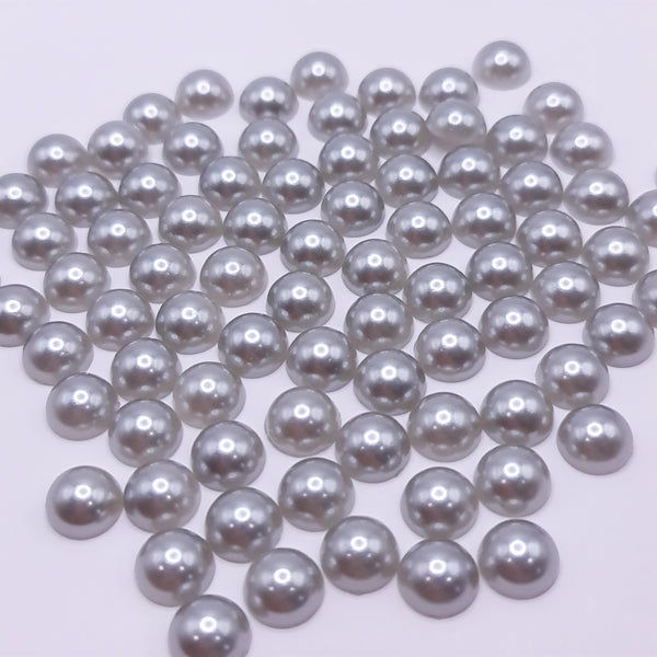 Silver acrylic flatback pearls