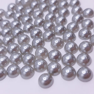 Silver acrylic flatback pearls