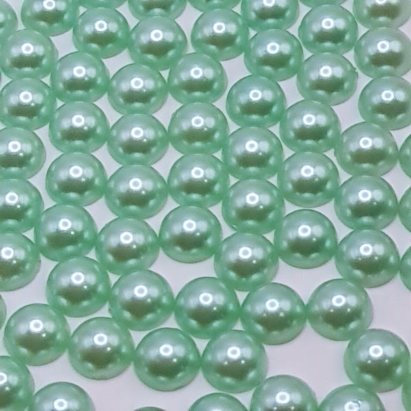 Light green acrylic flatback pearls