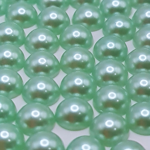 Light green acrylic flatback pearls