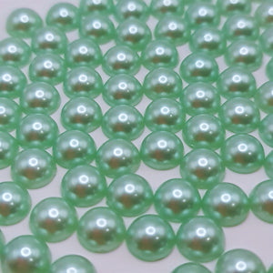 Light green acrylic flatback pearls