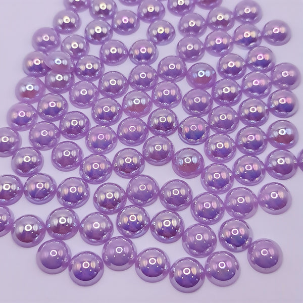 Pale lavender ab acrylic flatback pearls