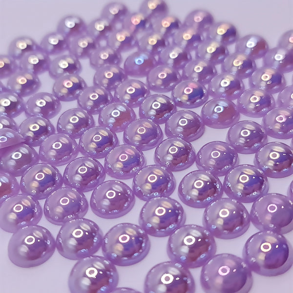 Pale lavender ab acrylic flatback pearls