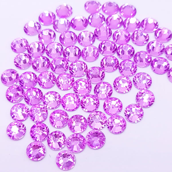 Lilac glass non hotfix flatback rhinestones