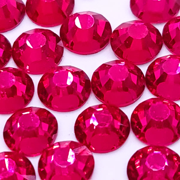 Deep pink glass non hotfix flatback rhinestones