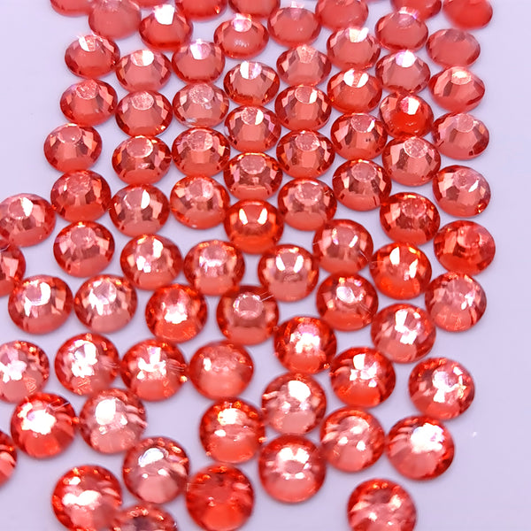 Padparadcha glass non hotfix flatback rhinestones