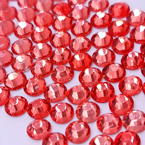 Padparadcha glass non hotfix flatback rhinestones