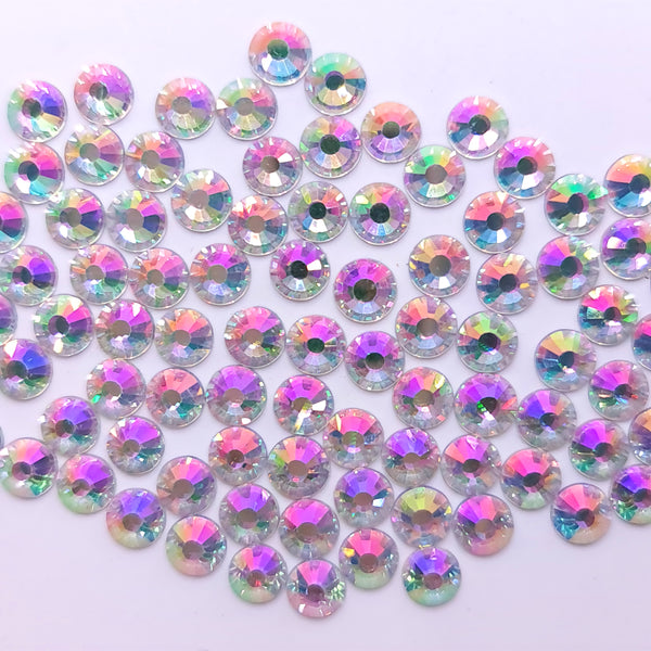 Glitter pink glass non hotfix flatback rhinestones