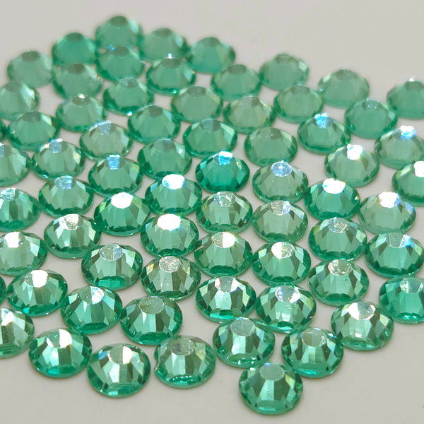 Aqua Green Non-Hotfix Flatback Glass Rhinestones