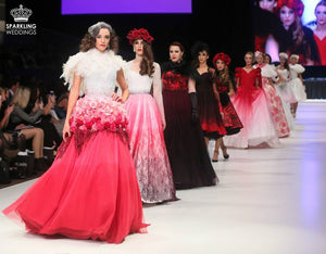 Rockstars and Royalty couture collection Cherries in the Snow on the catwalk
