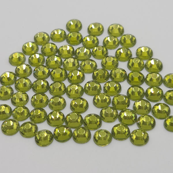 Chrysolite Non-Hotfix Flatback Glass Rhinestones