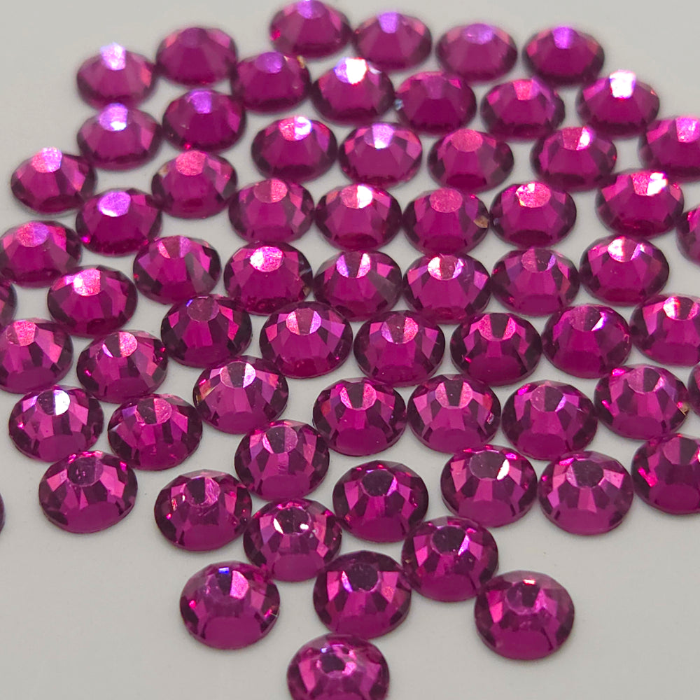 Magenta Non-Hotfix Flatback Glass Rhinestones