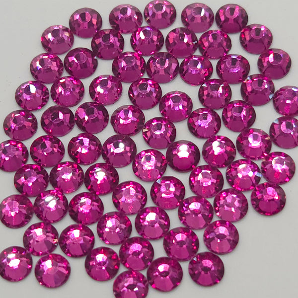 Magenta Non-Hotfix Flatback Glass Rhinestones
