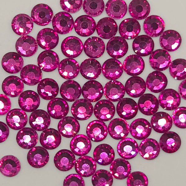 Magenta Non-Hotfix Flatback Glass Rhinestones