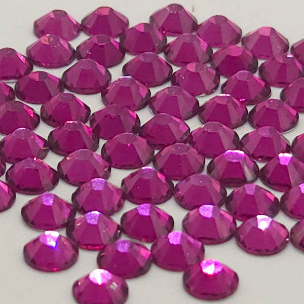 Magenta Non-Hotfix Flatback Glass Rhinestones