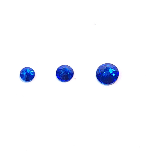 Sapphire blue non hotfix flatback glass rhinestones