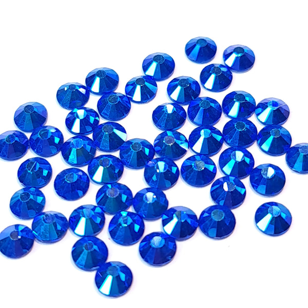 Sapphire blue ab non hotfix flatback glass rhinestones