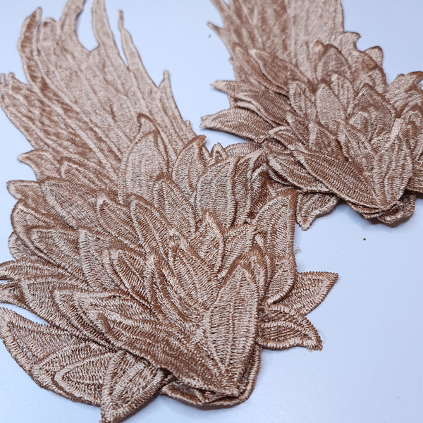 Embroidered Wing Appliques. 8 Colours.