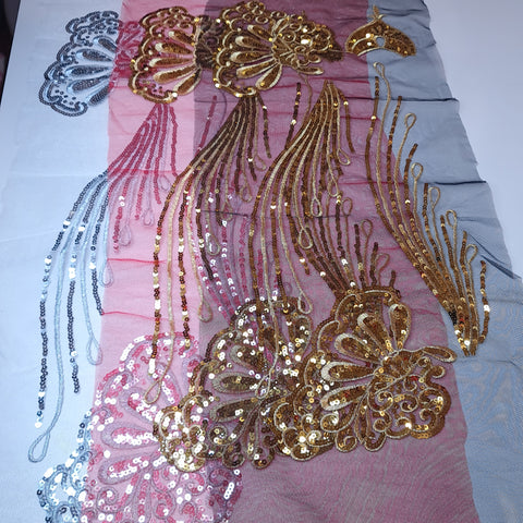 Sequin and embroidery appliques