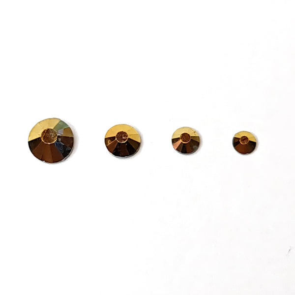 Metallic gold non hotfix flat back glass rhinestones