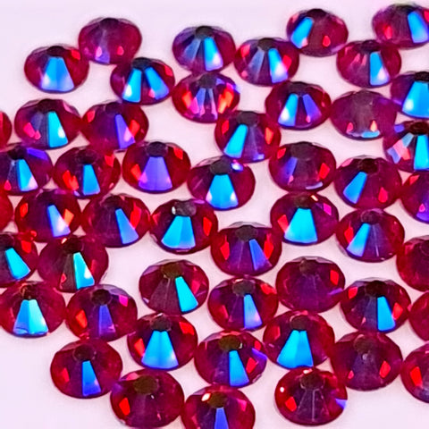 Light siam ab red glass non-hotfix flat back crystals