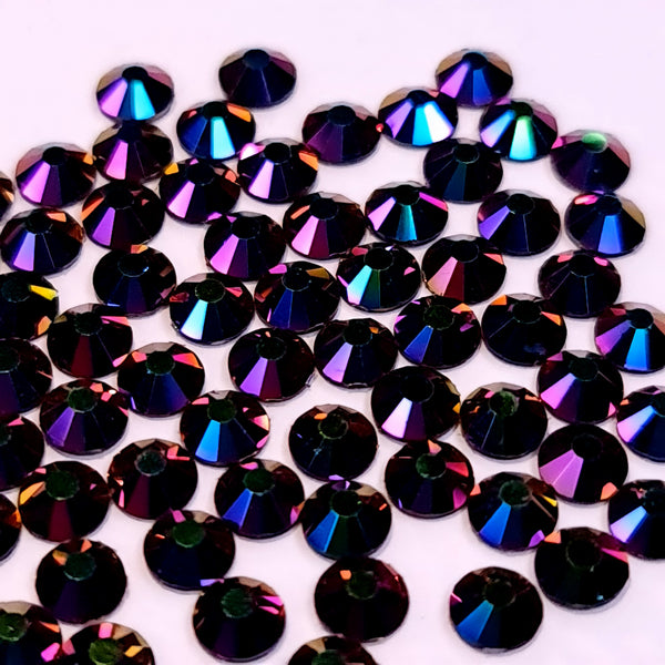 Rainbow AB glass non-hotfix flat back crystals