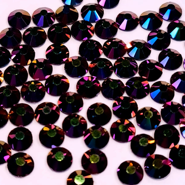 Rainbow AB glass non-hotfix flat back crystals